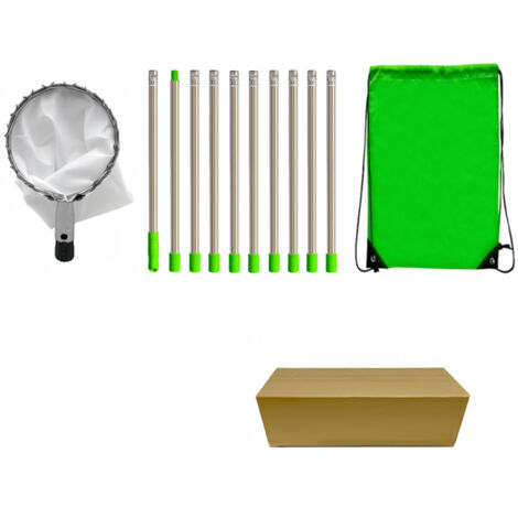 Fruit Picker Pole Tool with Bag Telescoping Adjustable Long Handle Stainless Steel for Apple Orange Tree 4.0meter 10 Section