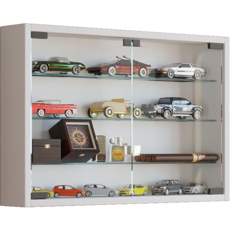 Ebuy24 - Mandosa m Vitrine murale, 2 portes vitrées, blanc.
