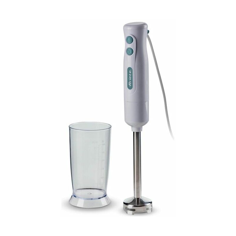 Image of Ariete - 601 Hand Blender Breakfast Frullatore ad Immersione 700W 2 Velocita' Lama in Acciaio Inox Gamba Removibile Bicchiere Trasparente Bianco