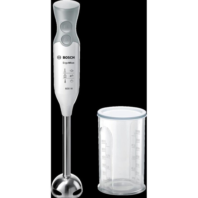 Bosch - Home ErgoMixx Hand Blender MSM66110, 600 w, 0,38, Plastica/Metallo, Grigio