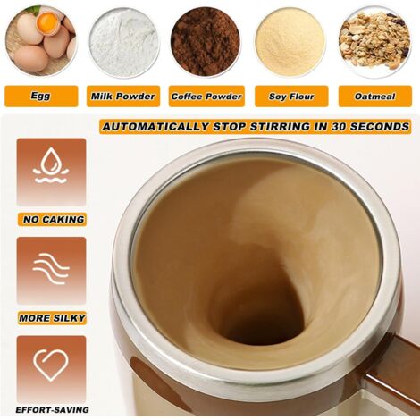 Frullatore automatico ricaricabile con tazza magnetica, per preparare autonomamente caffè/latte/tè/cioccolata calda (marrone)
