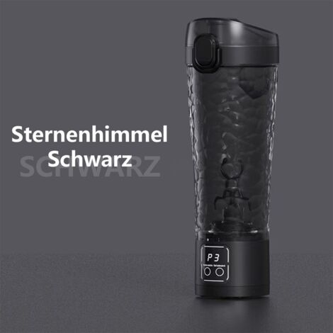 Frullatore elettrico automatico/shaker per proteine in polvere, 700 ml, display LCD, velocità regolabile, impermeabile e antiurto, nero.