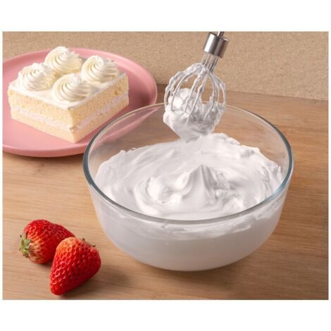 Frullatore elettrico senza fili - Mini robot da cucina con batteria ricaricabile USB, 5 velocità, 2 fruste, per torte, pasticceria, campeggio