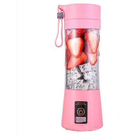 Frullatore elettrico Tracheal Frullatore per frullati Frullatore per succhi USB ricaricabile 400ML Rosa.--