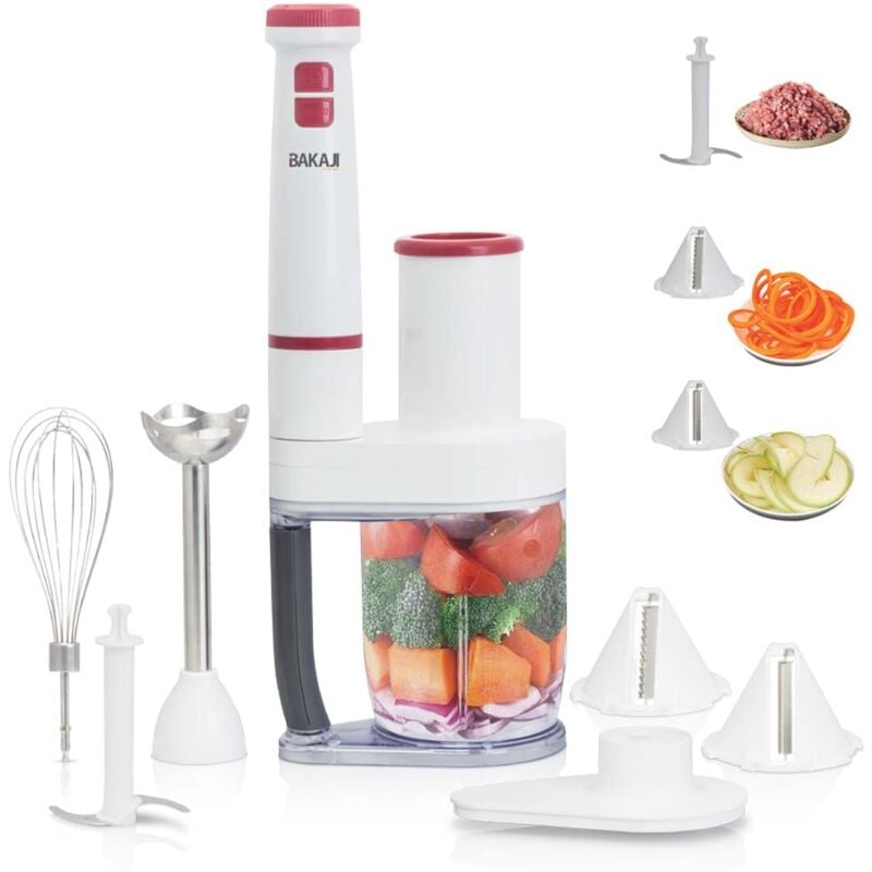 Image of Giordanoshop - Frullatore Immersione Lame Acciaio 600W Sbattitore Tritatutto e Taglia Verdure