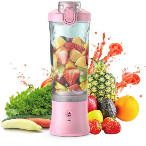 Frullatore personale per frappè e smoothie, spremi frutta, 600 ml, 6 lame, 150 W, 2 modalità, batteria integrata, impermeabile.