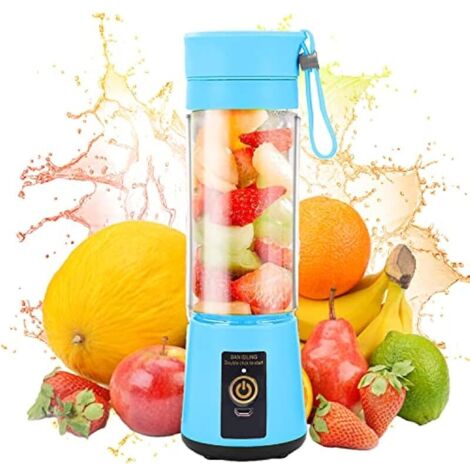 Frullatore portatile da 380 ml per smoothie, ricaricabile tramite USB, frullatore individuale, ideale per ufficio e viaggi - Blu