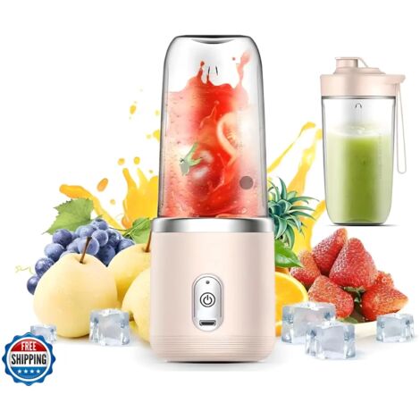 Frullatore portatile da 400 ml, per succhi e frullati, con 6 lame.