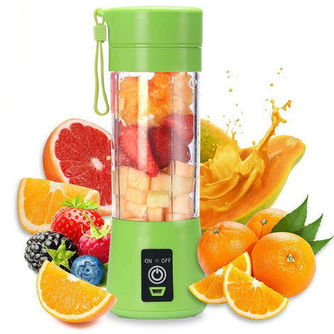 Mini Frullatore Elettrico Frullatore Portatile con Bicchiere di Vetro Nero Edihome Blender di Frutta e Verdura 2000mAh 380 ml Ricaricabile USB 