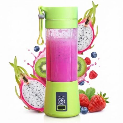 Frullatore portatile - perfetto per preparare frullati e frappè - capacità 380 ml - progettato per l'uso sportivo e in cucina - verde