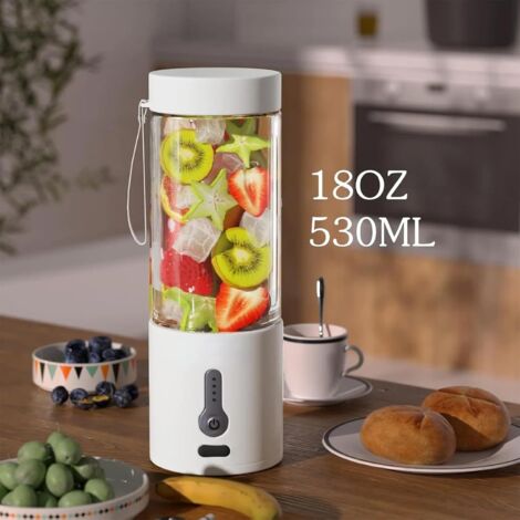 Frullatore portatile ricaricabile, spremiagrumi elettrico personale da 530 ml, ideale per preparare frullati e creme, mini bicchiere frullatore, perfetto per viaggi, picnic, ufficio, palestra e altre 
