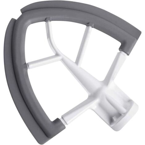 Frusta con bordo flessibile per robot da cucina KitchenAid inclinabili, frusta piatta da 4,5 a 5 litri con bordo flessibile in silicone per raschiare i lati della ciotola, bianca
