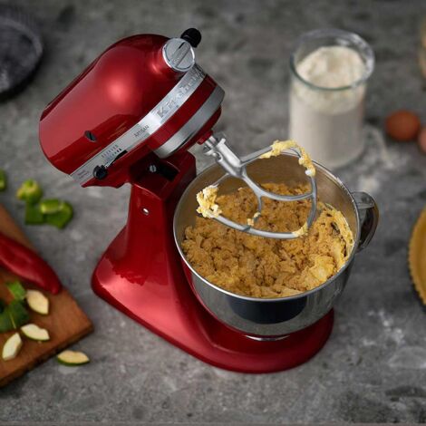 Frusta piatta in acciaio inox per robot da cucina KitchenAid con testa mobile, da 4,5 a 5 litri, lavabile in lavastoviglie