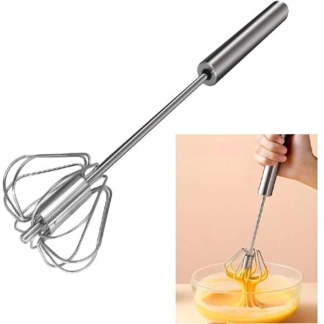 Frusta rotante semiautomatica per uova, 1 pezzo, in acciaio inox, utensile da cucina - Mixer senza motore elettrico