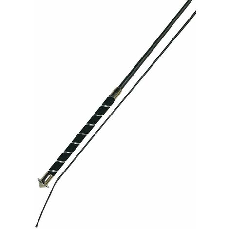 Frustino da dressage con rivestimento in nylon impugnatura in velluto e bottone in metallo da 100 a 130 cm: cm 100, nero (10)