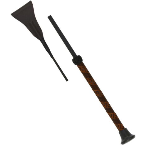 Frustino Fleck silck touch con manico in rivestimento in pelle da 60 cm - nero