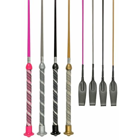 Frustino satinato modello Silver con manico in gomma lunghezza 65 cm - Grigio