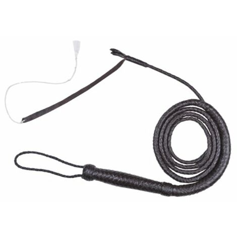 Frustino western in cuoio intrecciato da 330 cm: 330 cm, Marrone scuro