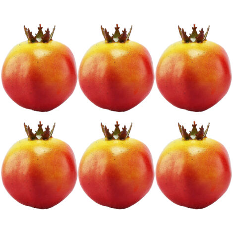 Frutas artificiales decorativas [Marca] [Modelo] 6 piezas de frutas artificiales de espuma: manzanas, peras, mangos y granadas. Accesorios multifuncionales para decoración artística y fotografía.