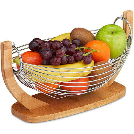 Fruteros de Cocina Modernos, Cesta de Frutas con Colgador de Plátano,  Frutero de Cocina Redondo de Metal para Frutas y Verduras,Green