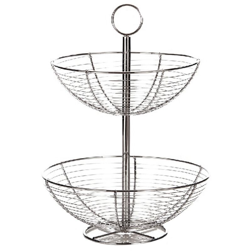 

Frutero plateado de metal de Ø 29x41 cm