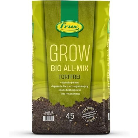 MM_UNVERIFIED_BRAND Frux Grow Cannabis Substrat Hanferde Kultursubstrat Anzuchterde 45 l vorgedüngt Bio All-Mix torffrei