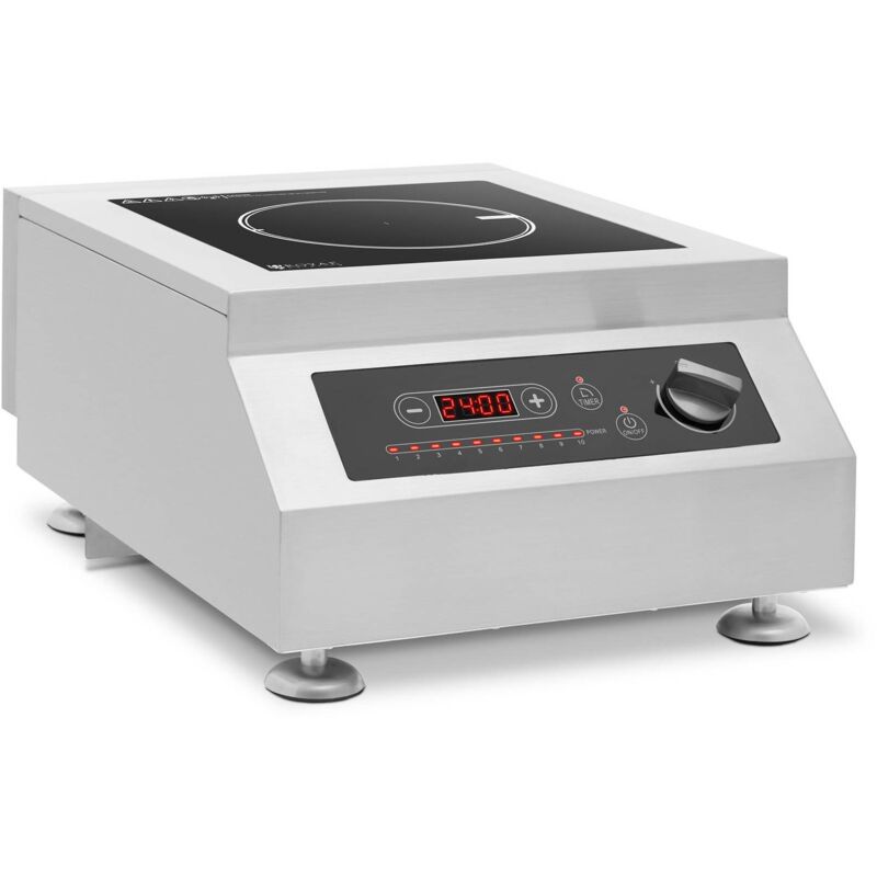 Image of Royal Catering - Fry top a induzione 5000 w Timer acciaio inox