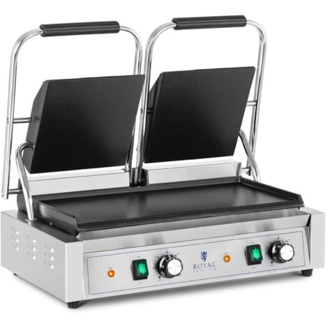 ROYAL CATERING Fry top elettrico doppio Grill elettrico Griglia elettrica piatta 3.600 W