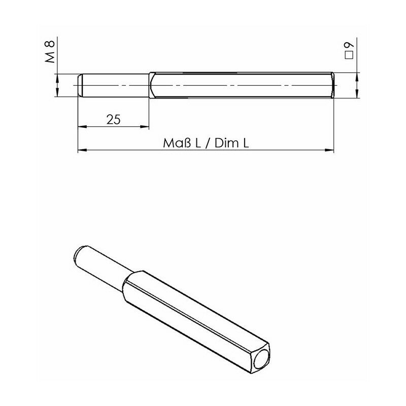 

Pasador de cambio FS OGRO 115 FS 4-KT Pasador macizo de 9x105 mm OGRO