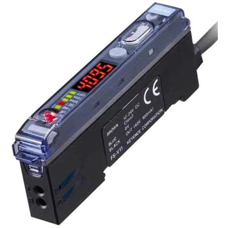 FS-N11N 24VDC Glasfasersensor, 400 mm Erfassungsreichweite, Kunststoff-Lichtleitfaser Φ0,25161, geeignet für kleine Objekte/präzise Positionsbestimmung, integrierter Verstärker