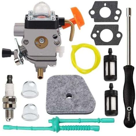 FS90R Vergaser für Stihl FS110R, FS130R, FS100, KM130R, FS130, FS90, KM90R, KM90, FS110, KM110R, HT100 und HT101 mit Einstellwerkzeug und Ventilspiel-Einstellsatz
