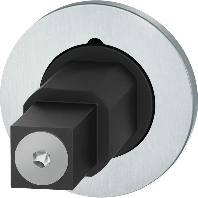 Image of 0 15 1720 08501 6204 - Rosetta per porta, rotonda, adattatore con rosetta per maniglia, spessore porta 39-48 mm, in acciaio inox nero opaco, argento