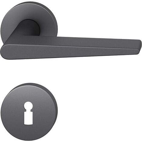 FSB Drückergarnitur 12 1005 ASL auf Rosette BB - Aluminium schwarz matt