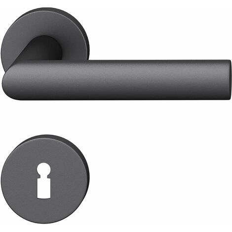 FSB Drückergarnitur 12 1108 ASL auf Rosette BB, Aluminium schwarz matt