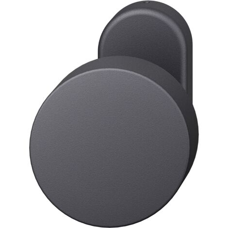 FSB FH Türknauf ø 50mm 070829 mit Rosette - Türknopf fest vernietet, Aluminium schwarz matt