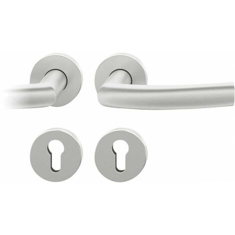 FSB OT-Drückergarnitur,mit Rosetten,rund 12 1107,WC/SS,DIN Links-Rechts,natur