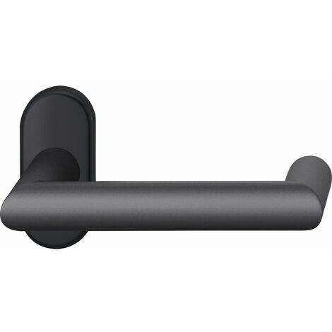 FSB Rahmentürdrücker 09 1016 mit Hochhaltefeder ovale Rosette Alu schwarz matt