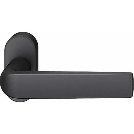FSB Rahmentürdrücker 09 1267 Hochhaltefeder B ovale Rosette Aluminium schwarz
