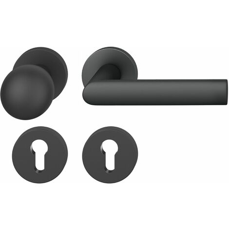 FSB Wechselgarnitur 12 1108 ASL auf Rosette PZ, Knopf drehbar, schwarz matt