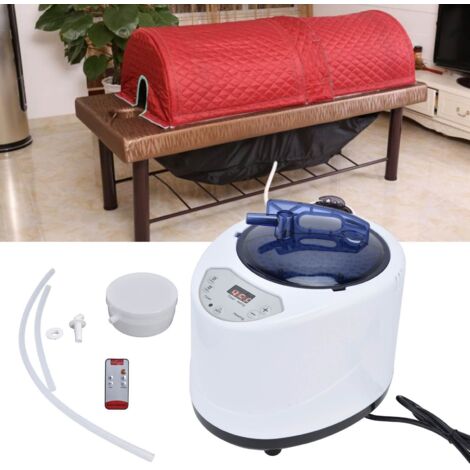 FT-S01 Tragbarer Sauna-Dampfgarer mit medizinischem Korb – 1000-W-Dampfgenerator für den Heim-Spa – UK-Stecker 220–240 V