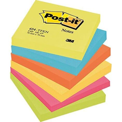 FT510283540 nota autoadhesiva Plaza Azul, Verde, Naranja, Rosa, Amarillo 100 hojas