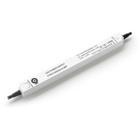 FTPC150V24-S-WP : Alimentation pour mobilier LED 24 V 6,25 A CV IP66 – Boîtier plastique fin, 1 500 lm, 4 000 K