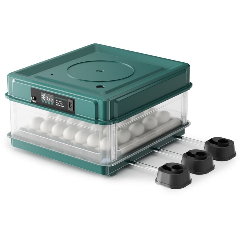 Couveuse de poussins – 80 w – pour 48 œufs – Système humidification, Mire-œuf et à Retournement automatique – Incubateur Couveuse Couvoir Éclosoir