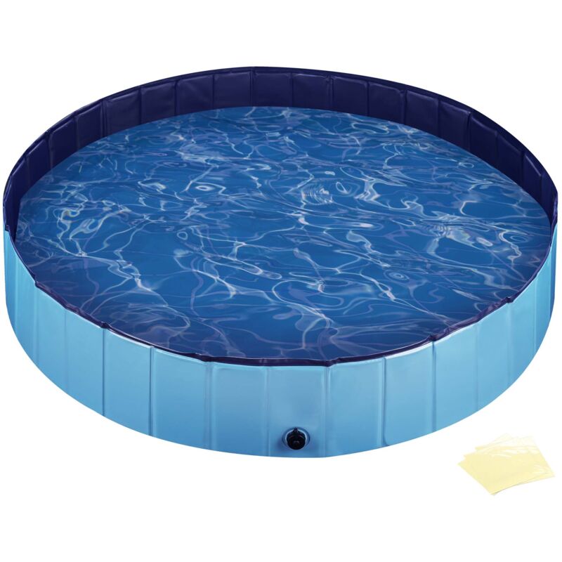 Piscine pour chien – ø 160 cm, hauteur 30 cm – Pliable, en pvc – Piscinette Pataugeoire Baignoire pliable pour animaux de compagnie - Fudajo