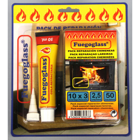 fuegoglass pack cinta fibra vidrio 10x3mmx2,5mts+cola 50ml b0251