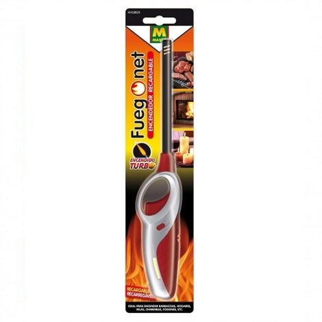 Fuegonet Accendino. Barbecue ideale piМ leggero. Accendibile ricaricabile. Per camini e barbecue. Special Turbo Accendino.