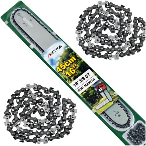 Führungsschiene für Benzinsäge + 2x Ketten 45cm 16'' 57 1.3 3/8