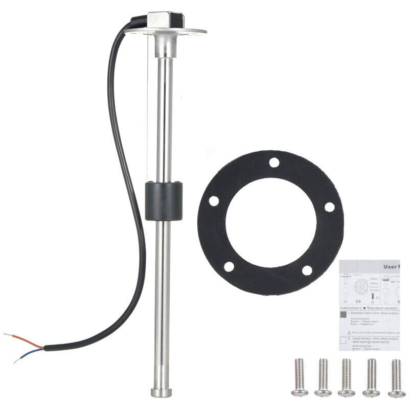 Fuel Level Sensor, Marine Boat Water Level 5 Hole Gauge Sensor, Stainless Steel Unit 240-33ohm, for Boat, Car, Truck, Camper (229mm)
