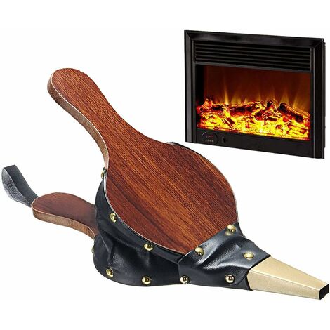 Fuelle de chimenea, soplador de aire de madera, soplador de chimenea, soplador de chimenea manual, fuelle manual con cordón, para chimenea, barbacoa, camping al aire libre
