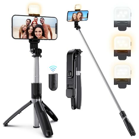 Fülllicht-Selfie-Stick mit drahtloser Fernbedienung und Stativkopfhalterung
